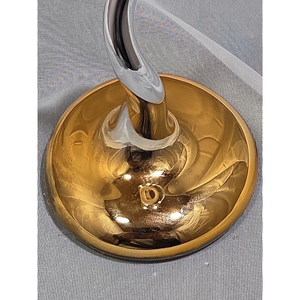 Handblown Twisted Stem Glass Decor Gold Base 13" Fast Shipping Excellent Con - Picture 2 of 4